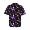 Casual overhemden voor heren Neon vlinder strandoverhemd Heren Kleurrijke dierenprint Hawaiiaanse korte mouwen Grafische Vintage oversized blouses Cadeau