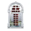 モスクアザンカレンダーイスラム教徒の祈りの壁時計アラームLCDディスプレイデジタルウォールクロック装飾ホームデコレーションクォーツニードル砂時計1245D