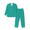 Heren nachtkleding bananenprint pyjamaset lente groen geel slaap unisex tweedelige casual oversized grafische nachtkleding verjaardagscadeau