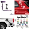 Bilklistermärken blommor med prickar klistermärke för vindrutan bakgett stötfångare fordon SUV vinyldekor R230812 Drop Delivery Automobi Otyrx