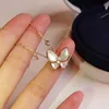 V Necklace Fanjia White Beimu Butterfly Necklace Female 925 Silver Natural Beimu Light Luxury Collar Chain Plated Rose Gold Pendant Necklace