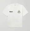 夏のrhude夏のクラウンココナッツツリー半袖メンズスモールファッションブランドルーズコットントップレディースTシャツ