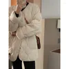 Women's Trench Coats 2024 Female Autumn And Winter Rhombic Lattice Warm Cotton Clothes Black/White Niche Design Sense Coat