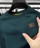 Męskie swetry High End Około okrągły litera Jacquard Solid Kolor T-shirt z długim rękawem