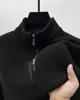 Men's Sweaters Warm Sweater Knitwear Solid Color Chunky Half Zipper Thickening Pullover Luxury Clothing Turtleneck