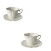 Mugs European Retro Ceramic Mug Coffee Cup English Afternoon Tea And Saucer Set Mini