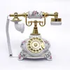 Téléphone Antique en céramique avec Style Vintage et téléphone de bureau Rose en relief blanc pour salon Decor260b