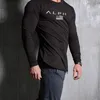 Heren Gym Sportkleding Mode Bodybuilding T-shirt Running Sweatshirt Ademend Fitness Casual Mannelijke Lange Mouw T-shirt 240227