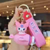 Wholesale Fashion Cute plush Keychain PVC Kuromi Rotating Airplane Keychain Cinnamoroll Car Keyring Dolls Toys Bag Backpack Pendant Gifts