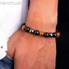 Bracelet naturel noir obsidienne hématite perles d'oeil de tigre bracelets hommes pour la santé magnétique perte de poids bracelet tressé femmes bijoux ldd240312