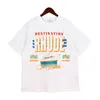 Rhude American Fashion Marke Yacht Druck Sommer neue lose lässige Männer und Frauen Liebhaber gleiche Kurzarm-T-Shirt