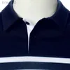 Men's Polos Short Sleeve Polo Shirt Two-Color Splicing And Stripe Design Streetwear Casual Fashion Polo Shirt ldd240312
