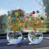 HD 5 Färger Crystal Beads Prism Money Tree Figurine Glass Art Wealth Lucky Craft Car Interior Ornament Fengshui Home Decor Gift 2244i