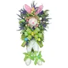 Decorative Flowers Easter Egg Wreath Greenery Leaves For Front Door With Colorful Eggs Indoor Bedroom Home Living Room