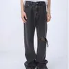 Casual broek Zomer Distressed Micro Flared High Street Jeans voor heren Trendy Instagram Losse rechte drape Wijde pijpen Casual broek Dun