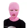 Winter Cold Warm Cover Three Holes, Black Masked Hat, Men's Knitted Head Cover, Face Mask With Exposed Eyes And Mouth 258991