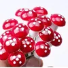Arts And Crafts Whole- Mini Red Mushroom Garden Ornament Miniature Plant Pots Fairy DIY Dollhouse1214Y