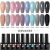 UR SUIKER 10 Stuksset Blauw Gradiënt Gel Polish Kit Voor Manicure Lente Kleuren Nagel Set Losweken UV LED Lamp art Design 240229