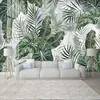 Custom Po 3D Muurschildering Behang Tropische Plant Bladeren Muur Decor Schilderen Slaapkamer Woonkamer TV Achtergrond Fresco Wandbekleding233o