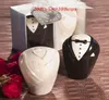 20pcslot10boxes Bride and Groom Ceramic Gift Saltpepper Shaker Party Favors For Wedding Souvenirs Gifts Bridal Favor6782772