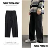 Jeans pour hommes 2023 Printemps Nouveau Streetwear Baggy Jeans Hommes Mode Coréenne Lâche Droite Jambe Large Pantalon Mâle Marque Vêtements Noir Lumière B Otliv