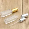 Clear Portable Glass Parfym Spray Bottle 10 ml 20 ml Tomma kosmetiska behållare med atomizer Gold Silver Cap Fragrance Bottles TRCPW QRNUD