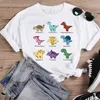 Kvinnors t-shirt korta SLE Dinosaur Women 90-talet söt trend söt mode tecknad sommarskjorta tryck t-shirts fe grafik t topp tee t-shirt l24312