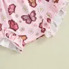 Conjuntos de ropa Nacidos Bebés Bebés Verano Sin mangas Floral Mariposa Estampado Camisola Volantes Pantalones cortos Diadema