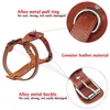 Harnais pour chien en cuir véritable marron 16 -30 poitrine sangles réglables pour l'entraînement à la marche chiens de taille moyenne et grande Pitbull Boxer M265j