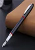 Picasso Pimio 907 Montmartre Black Fountain Pen Red Ring och Yellow Ring Valfri M NIB Converter Pen Steel Ink Pens15891697