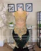 Sparkly Green Sequins Mermaid Prom Robes for Black Girls Crystal Rhinestone Train Train Party Robes de Bal Custom Made 31