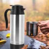 750ML 12V/24V Electric Heating Cup Kettle Stainless Steel Water Heater Bottle for Tea Coffee Drinking Travel Car Truck Kettle 240228