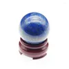 Dekorativa figurer 1.6in Natural Lapis Lazuli Sphere Quartz Crystal Ball Rock Healing