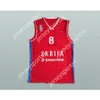 Personalizado qualquer nome qualquer equipe NEMANJA BJELICA 8 SERBIA BASKETBALL JERSEY STITCH costurado todos os tamanhos S M L XL XXL 3XL 4XL 5XL 6XL qualidade superior