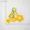 Keychains Lanyards Creative Candy Color Flower Heart Pendant Keychain Cute Small Flower Key Ring Bag Pendant Accessories ldd240312