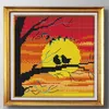 The setting sun bird shadow Handemade cross stitch needlework embroidery kits DMC 14CT or 11CT painting counted printed on canva3036