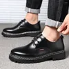 Casual Shoes Outdoor Sneakers Rubber Outsole Leather Work Handmade Oxford Lace Up Wear Resistant