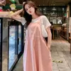 Mutterschaft kleid sommer Koreanische version lose mutterschaft lange urlaub schwangere frauen röcke vestidos de 240309