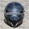 Casques de moto Marque Fibre de carbone Fl Face Casque Carting Locomotive Personnalité Motocross Voiture Course sur route Capacete Drop Livraison Dhjoy