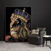 Peinture sur toile de Lion Graffiti, images d'art murales pour salon, affiches et imprimés d'animaux, décoration de maison moderne colorée sans cadre 334a