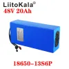 Liitokala 18650 48V 20AH 13S6Pリチウムバッテリーパック48V 20AH 1000W電気自転車バッテリー20A BMS 54.6V 2A充電器