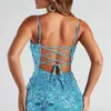 Casual Dresses Sexig höft Wrap Justerbara remmar Öppen Back Dress Evening Party Ladies Birthday Night Club Outfits Vestidos