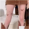 Socks Hosiery Women Sexy Black Tights Vintage Y2K Butterfly Print Transparent Silk Pantyhose Girls Lolita Summer Thin Thight High Dhlcb