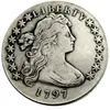 US 1797 Dollar mit drapierter Büste, kleiner Adler, versilbert, Kopiermünzen, Metallhandwerk, Herstellung von Fabriken, 268 V