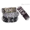 Whole-2inch Wide Sharp Spikes Studded Horn Nails Leather Dog Collars for Pitbull Mastiffサイズm l 229g