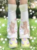 Frauen Socken japanische y2k lolita langkätzchen süße gestrickte bein wärmer nie