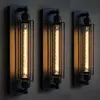 Loft American Vintage Industrial smidesjärnvägg SCONCE LED Black Retro Bar Cafe Aisle Wall Lights270s