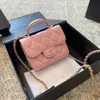 Klasyczne Mini Square Torby Vanity Uchwyt górny uchwyt z makijażem torebki jagnięta jambskina ghw crossbody ramię torebka karta karta maleńka obudowa kosmetyczna na zewnątrz 12x10cm