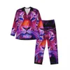 Herren-Nachtwäsche, niedlicher Tiger-Kunst-Pyjama, Mann, abstraktes Tier, Freizeit, Frühling, 2-teiliges, lockeres, übergroßes Design-Set