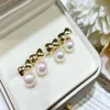 2209106 Diamondbox -Jewelry earrings ear studs PEARL sterling 925 silver bow knot ribbon akoya 7-8 mm round pendant charm gift ide2397